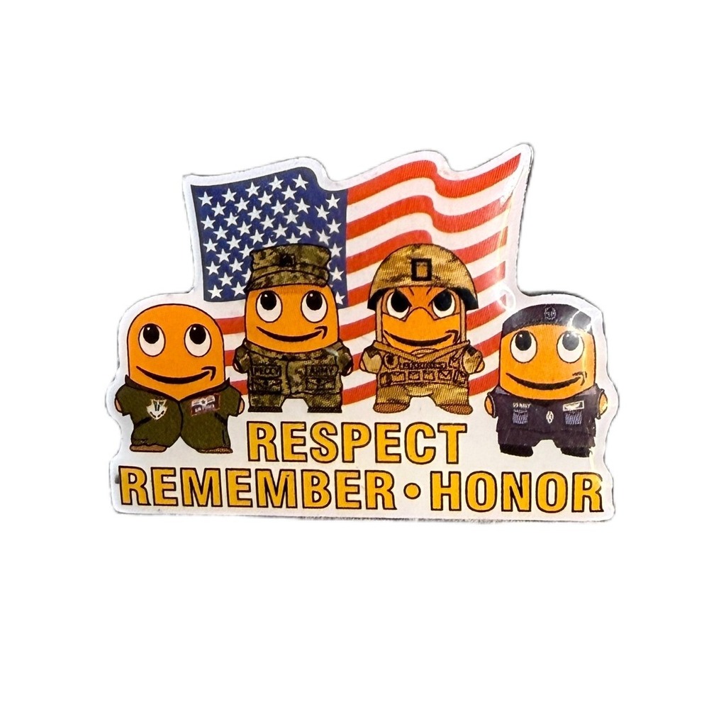 Amazon Peccy 1in Pin Respect Remember Honor‎ Military US Flag Patriotic Swag